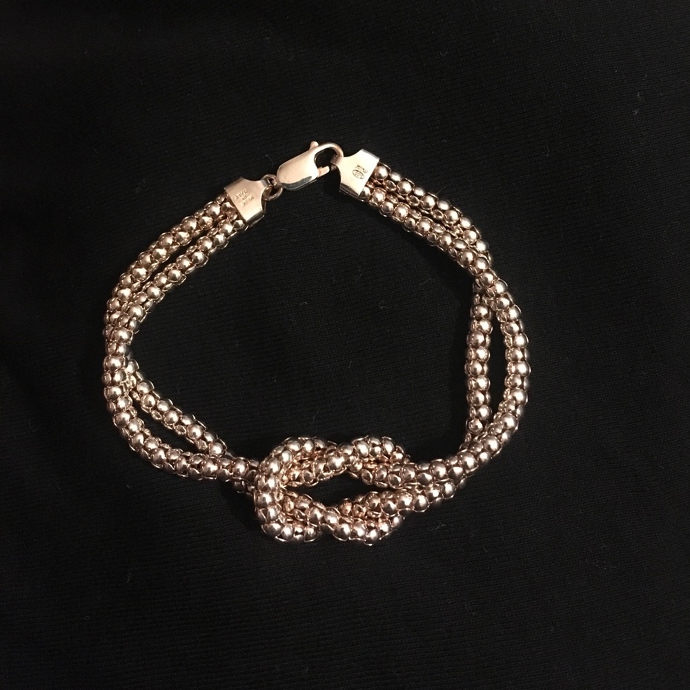Sterling Silver two strand with knot bracelet